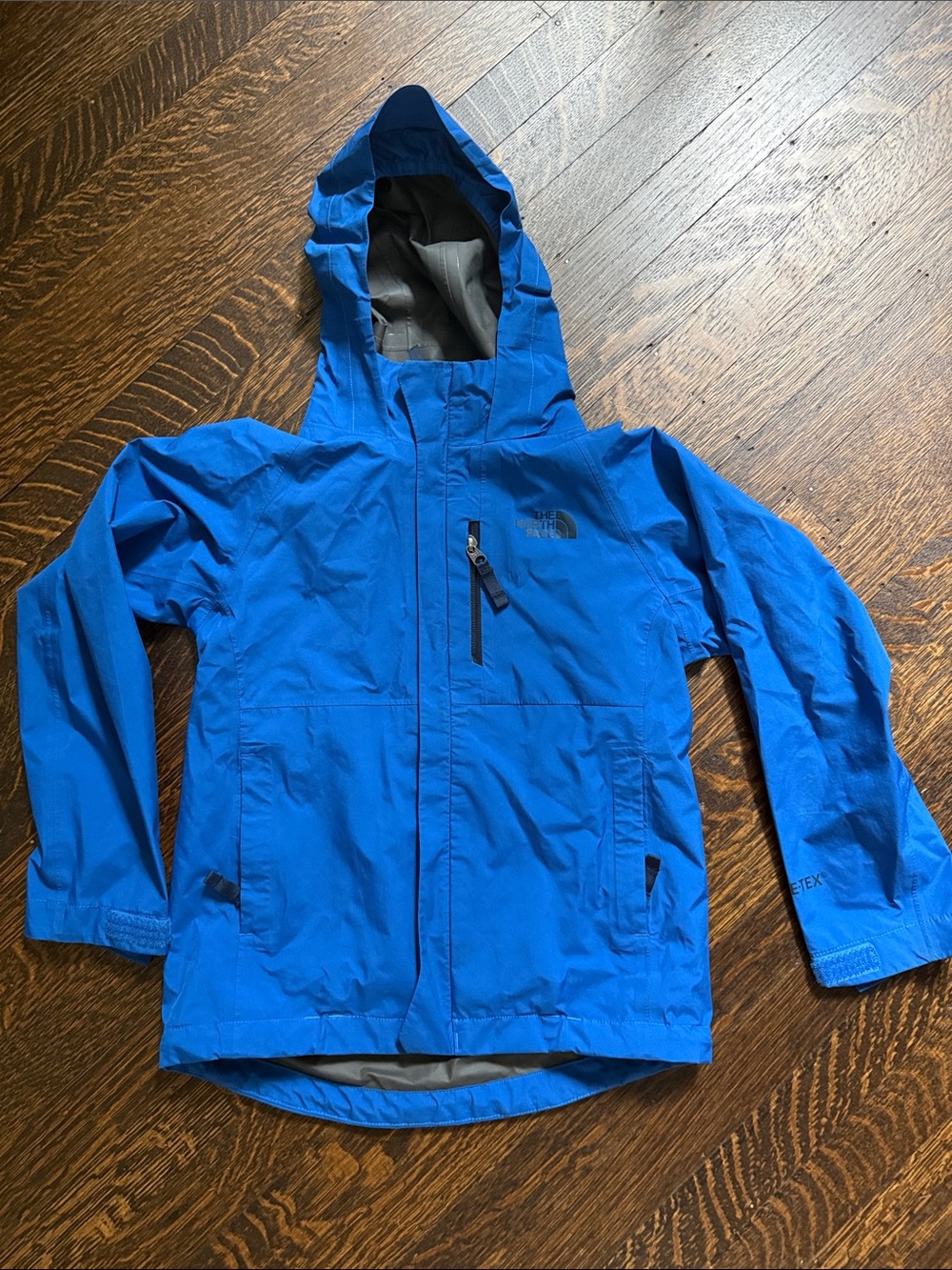The North Face Kids Bright Blue Hooded Gortex Rain Jacket/Liner